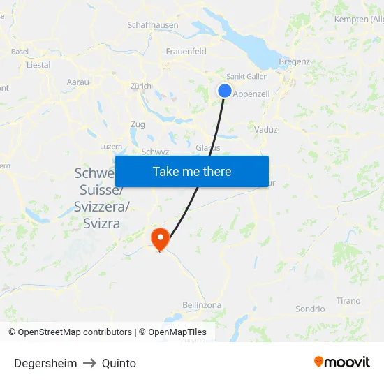 Degersheim to Quinto map