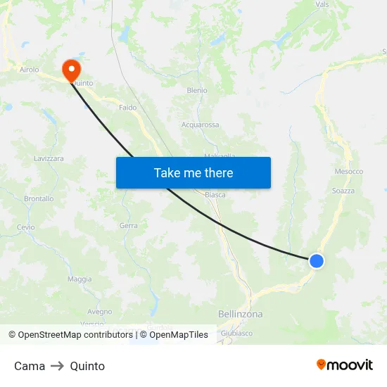 Cama to Quinto map