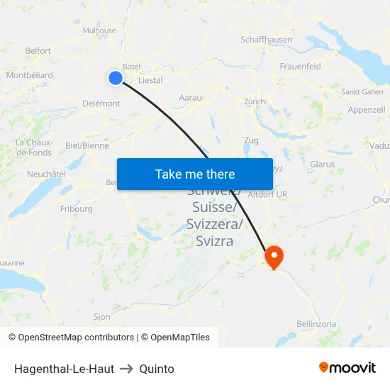 Hagenthal-Le-Haut to Quinto map
