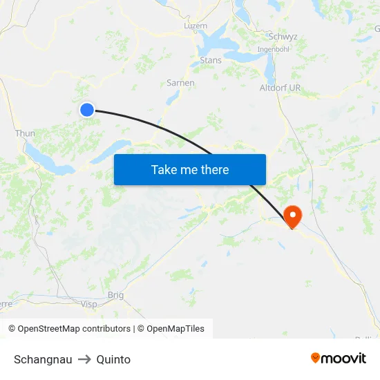 Schangnau to Quinto map