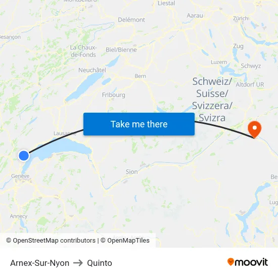 Arnex-Sur-Nyon to Quinto map