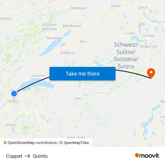 Coppet to Quinto map
