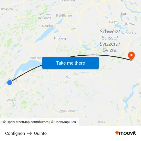 Confignon to Quinto map