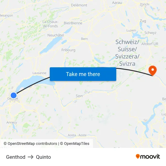 Genthod to Quinto map