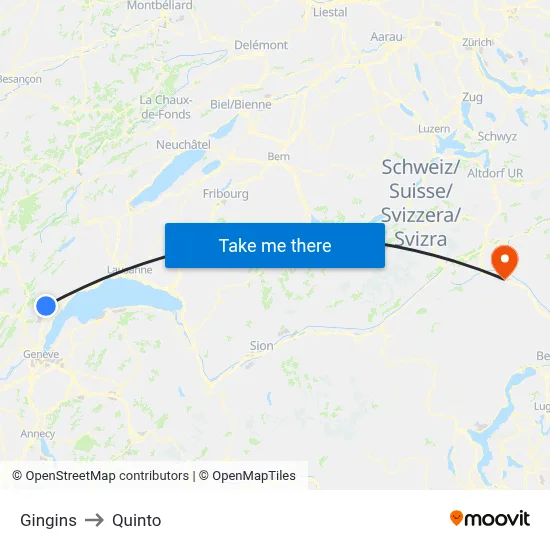 Gingins to Quinto map