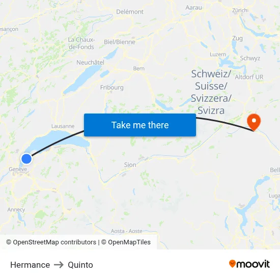 Hermance to Quinto map