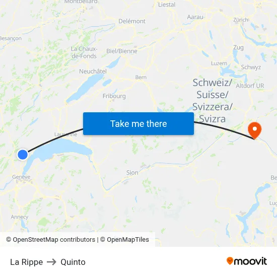 La Rippe to Quinto map