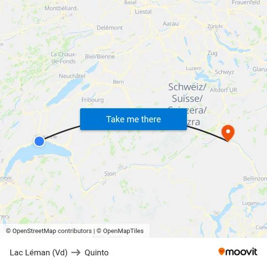 Lac Léman (Vd) to Quinto map