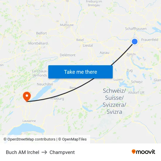 Buch AM Irchel to Champvent map