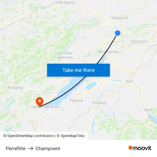 Perrefitte to Champvent map