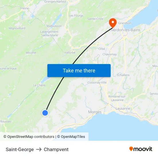 Saint-George to Champvent map