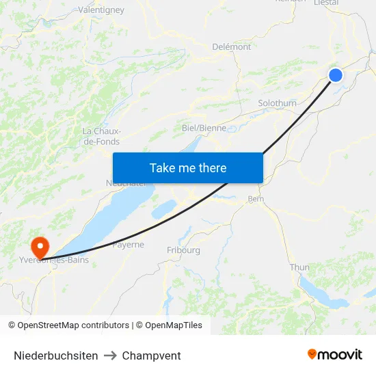 Niederbuchsiten to Champvent map
