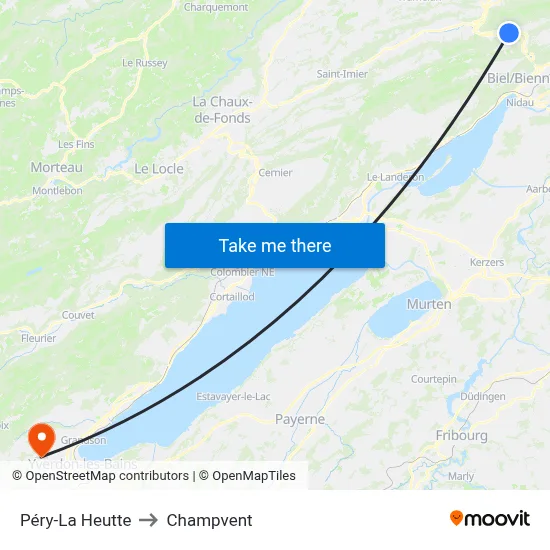 Péry-La Heutte to Champvent map