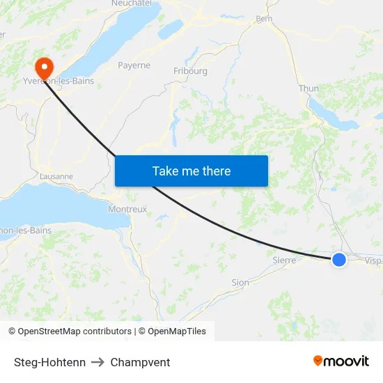 Steg-Hohtenn to Champvent map