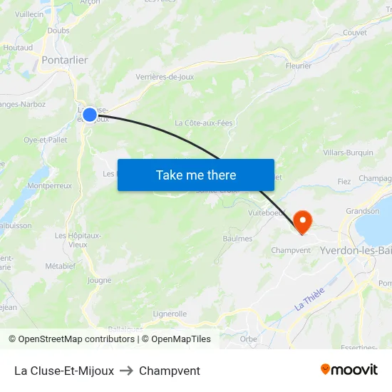 La Cluse-Et-Mijoux to Champvent map