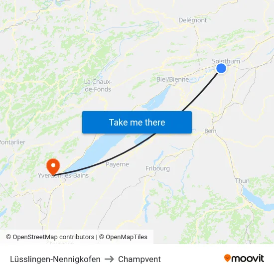 Lüsslingen-Nennigkofen to Champvent map