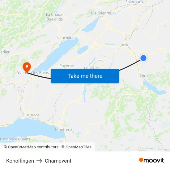 Konolfingen to Champvent map