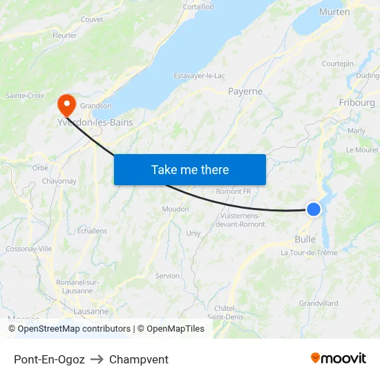 Pont-En-Ogoz to Champvent map