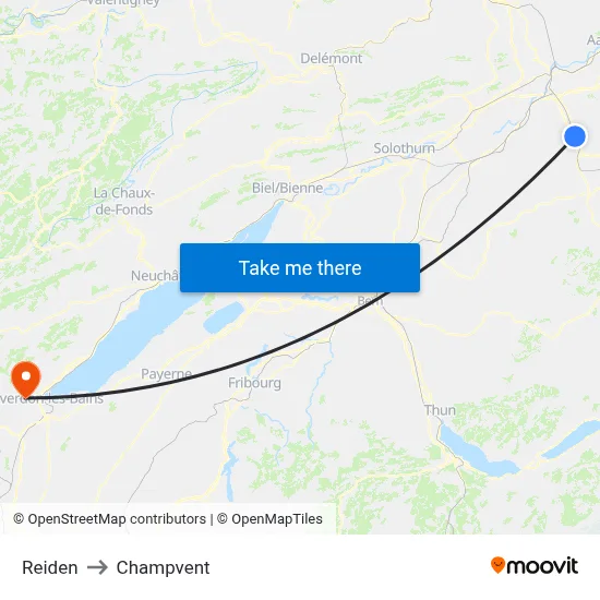 Reiden to Champvent map