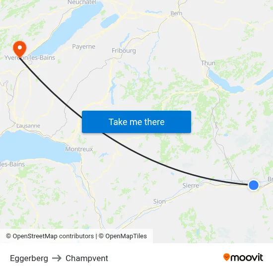 Eggerberg to Champvent map