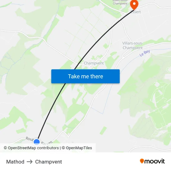 Mathod to Champvent map