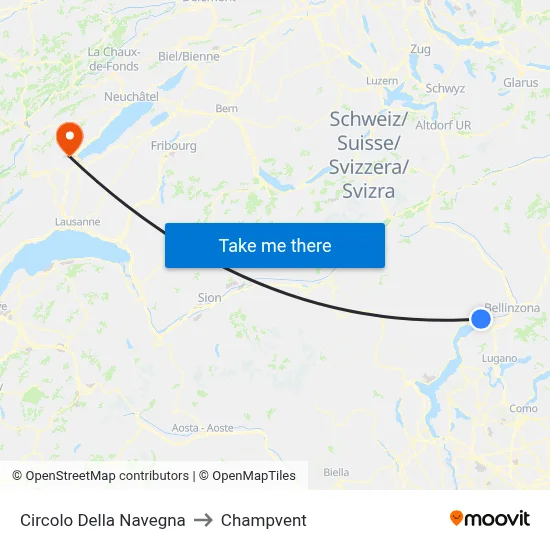 Circolo Della Navegna to Champvent map
