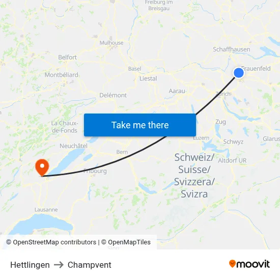 Hettlingen to Champvent map