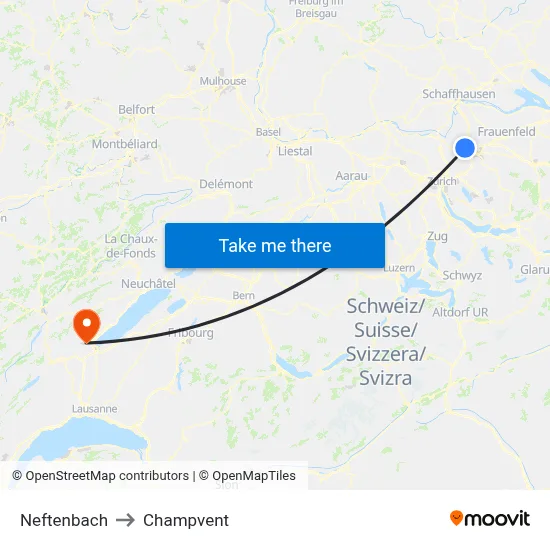 Neftenbach to Champvent map