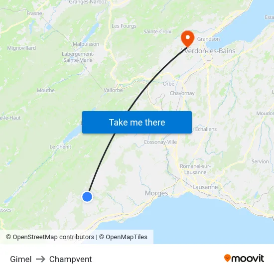 Gimel to Champvent map