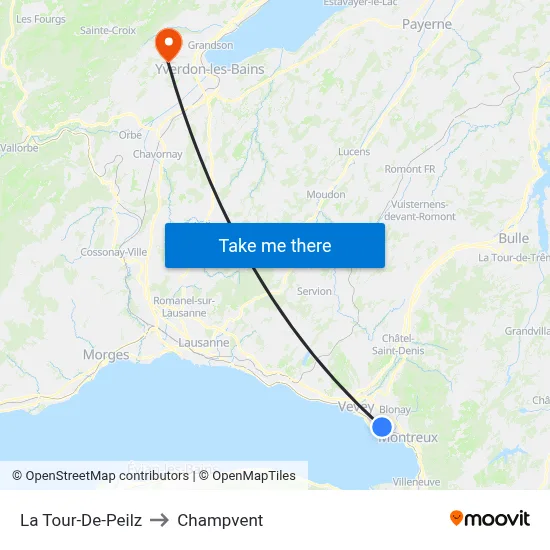 La Tour-De-Peilz to Champvent map