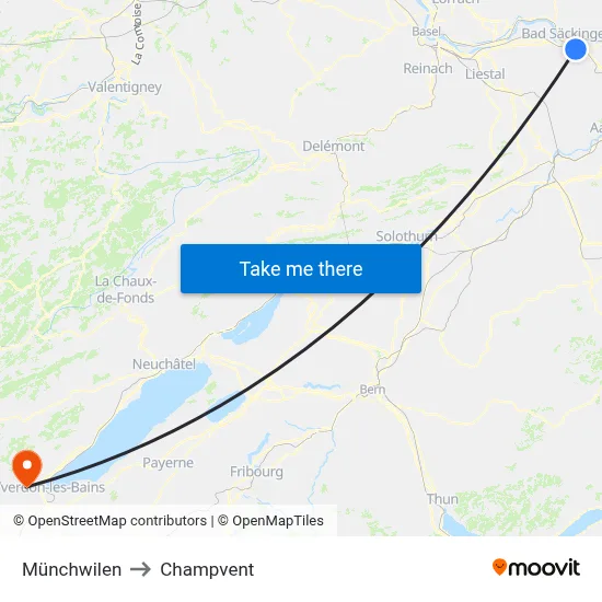 Münchwilen to Champvent map