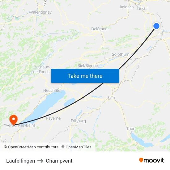 Läufelfingen to Champvent map