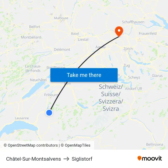 Châtel-Sur-Montsalvens to Siglistorf map