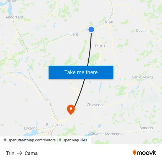 Trin to Cama map