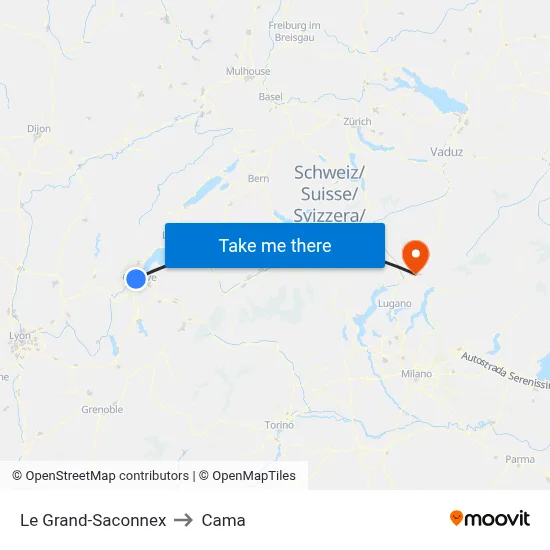 Le Grand-Saconnex to Cama map