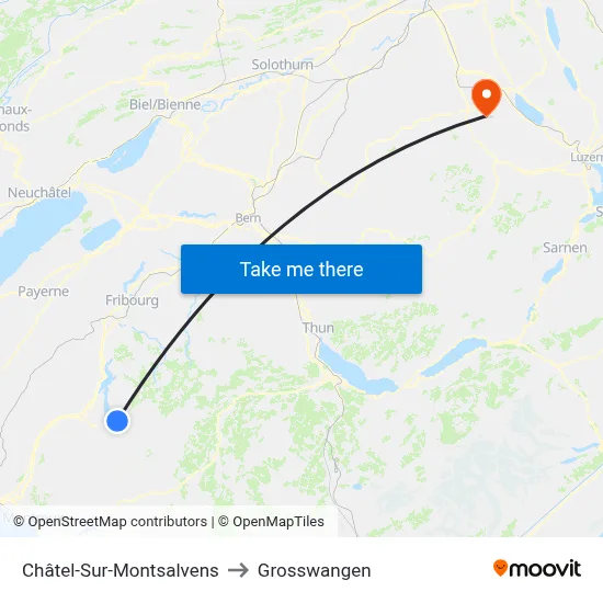 Châtel-Sur-Montsalvens to Grosswangen map