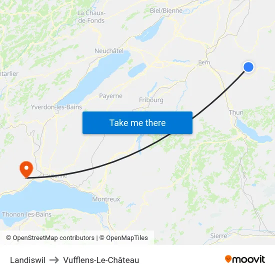 Landiswil to Vufflens-Le-Château map