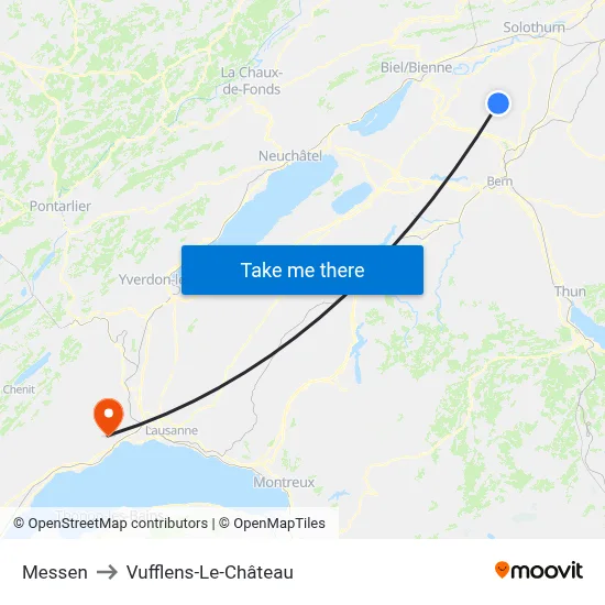 Messen to Vufflens-Le-Château map