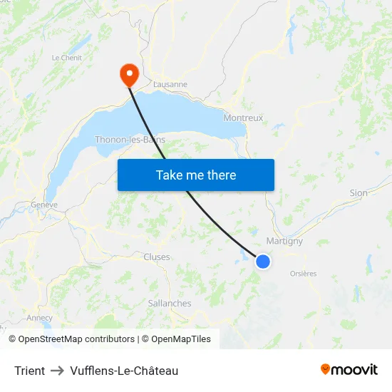 Trient to Vufflens-Le-Château map