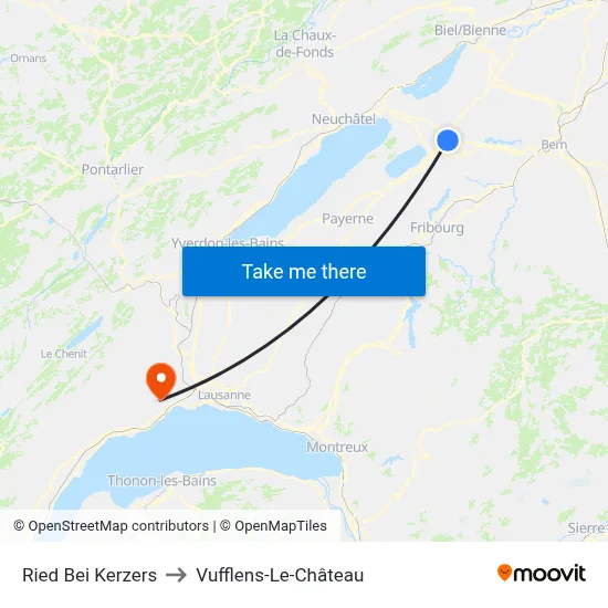Ried Bei Kerzers to Vufflens-Le-Château map