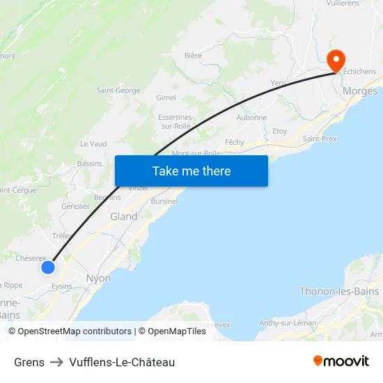 Grens to Vufflens-Le-Château map