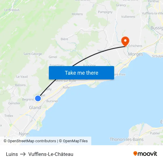 Luins to Vufflens-Le-Château map