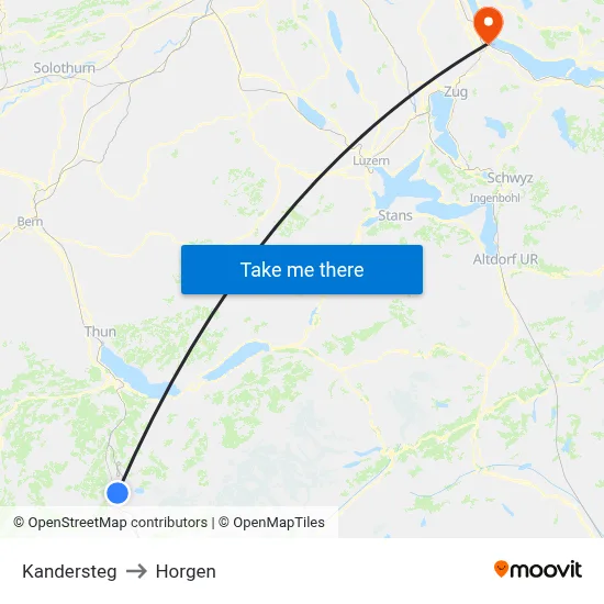 Kandersteg to Horgen map