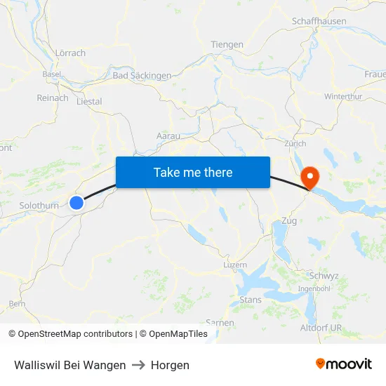 Walliswil Bei Wangen to Horgen map