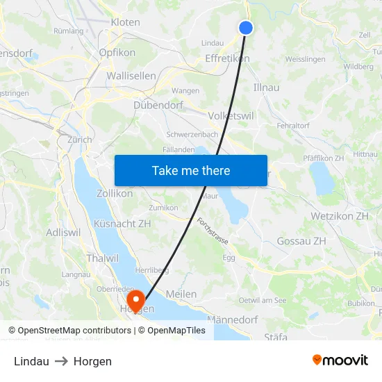 Lindau to Horgen map