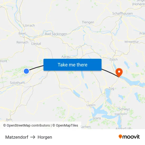 Matzendorf to Horgen map
