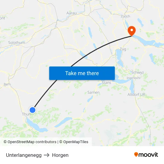 Unterlangenegg to Horgen map