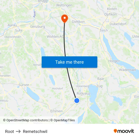 Root to Remetschwil map
