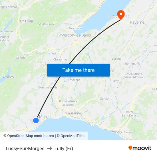 Lussy-Sur-Morges to Lully (Fr) map