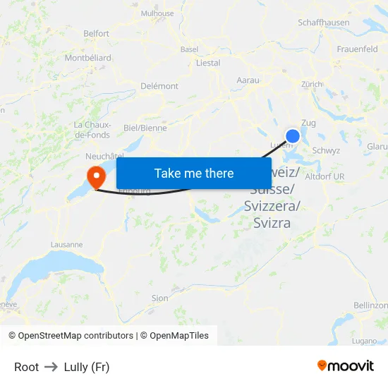 Root to Lully (Fr) map